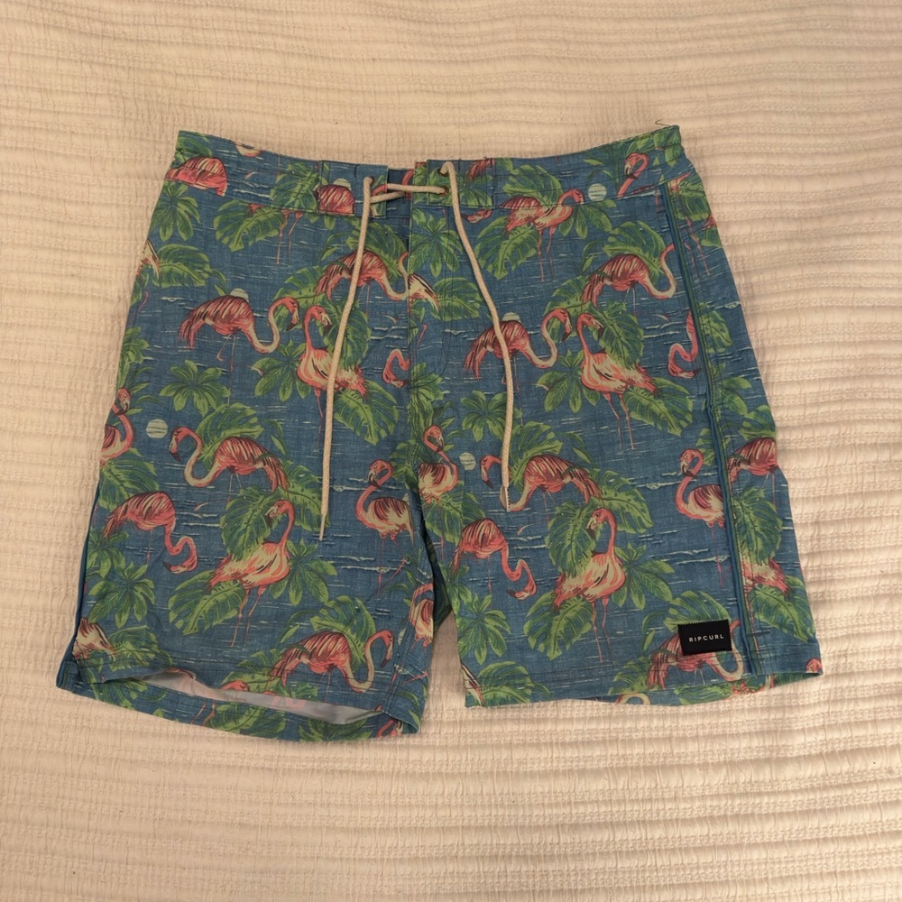 Rip Curl Blue Flamingo Print Board Shorts